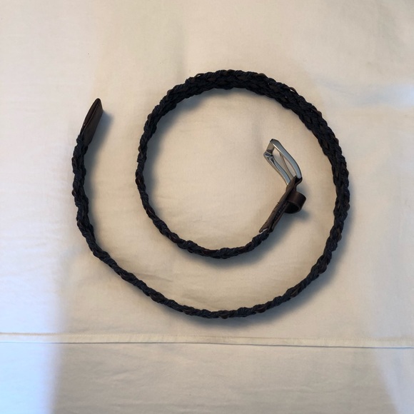 Navy blue and leather belt - Picture 2 of 3